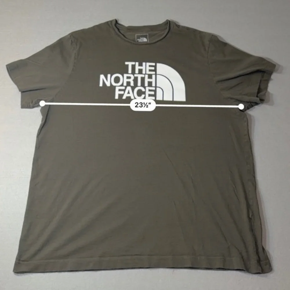 The North Face Logo Cotton Blend T Shirt Mens XL Olive Green Outdoor Tee
